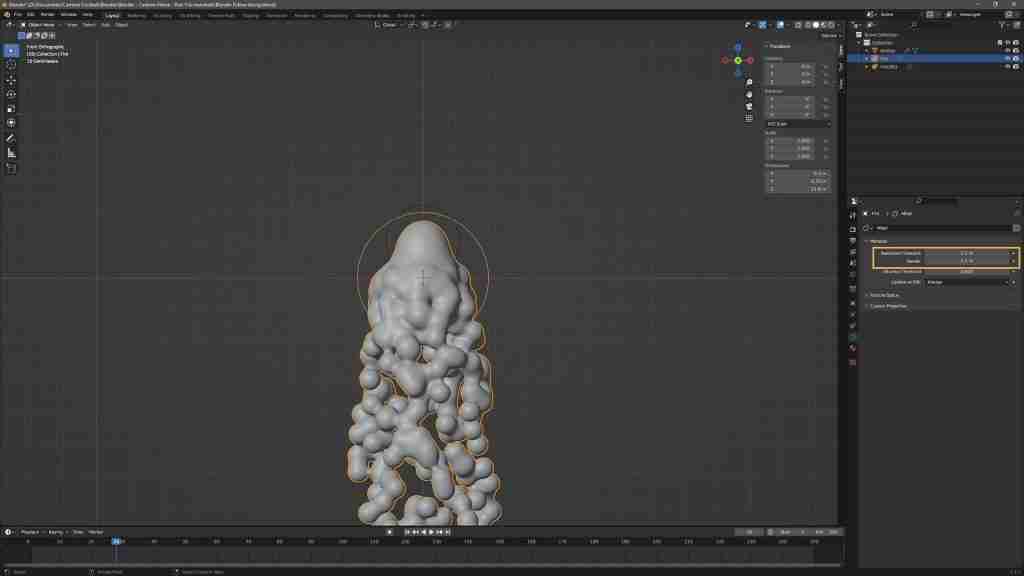 Easy Blender Fire in Minutes! How to Make Fire in Blender Using Metaballs, Particles, Eevee, and a Simple Shader 16 Blender Fire - Modelling - Changing the particle resolution in Blender