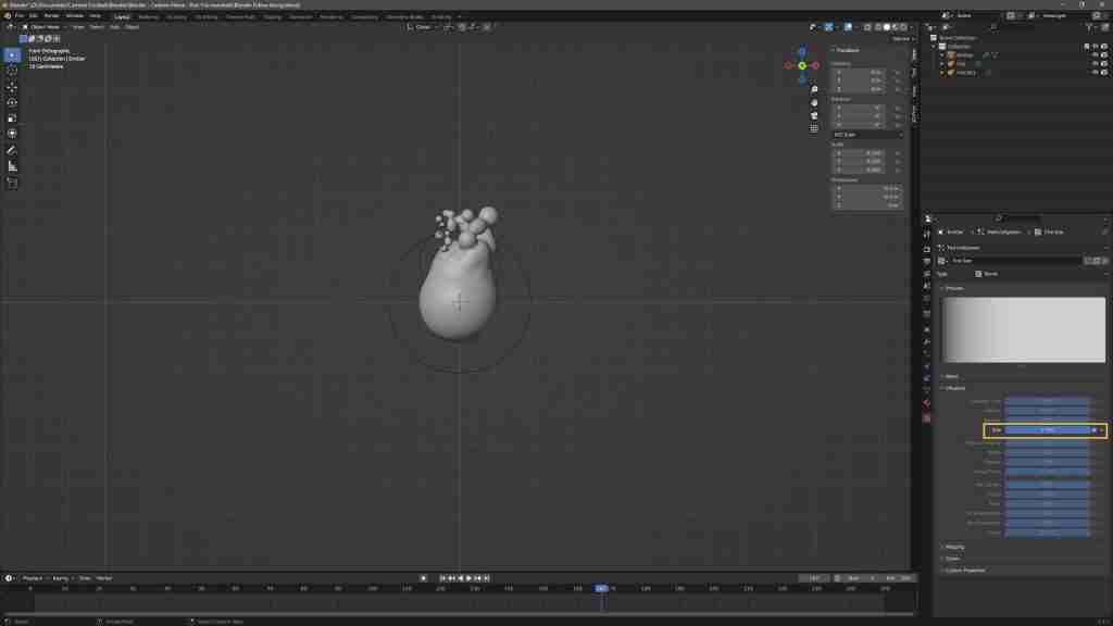 Easy Blender Fire in Minutes! How to Make Fire in Blender Using Metaballs, Particles, Eevee, and a Simple Shader 22 Blender Fire - Modelling - Adjusting the texture controlling the fire in Blender