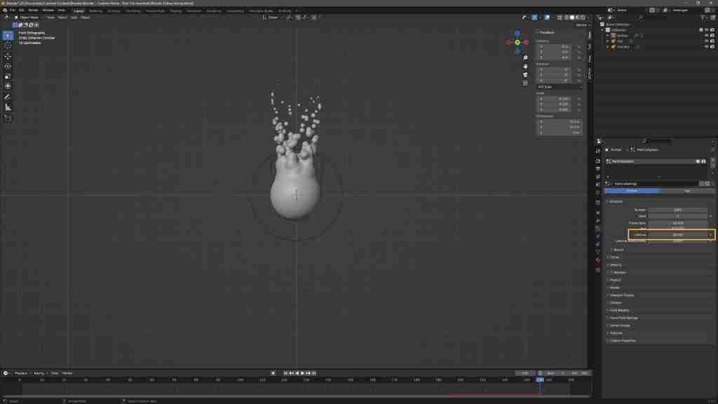 Easy Blender Fire in Minutes! How to Make Fire in Blender Using Metaballs, Particles, Eevee, and a Simple Shader 28 Blender Fire - Modelling - Revising the lifetime of the particles in Blender