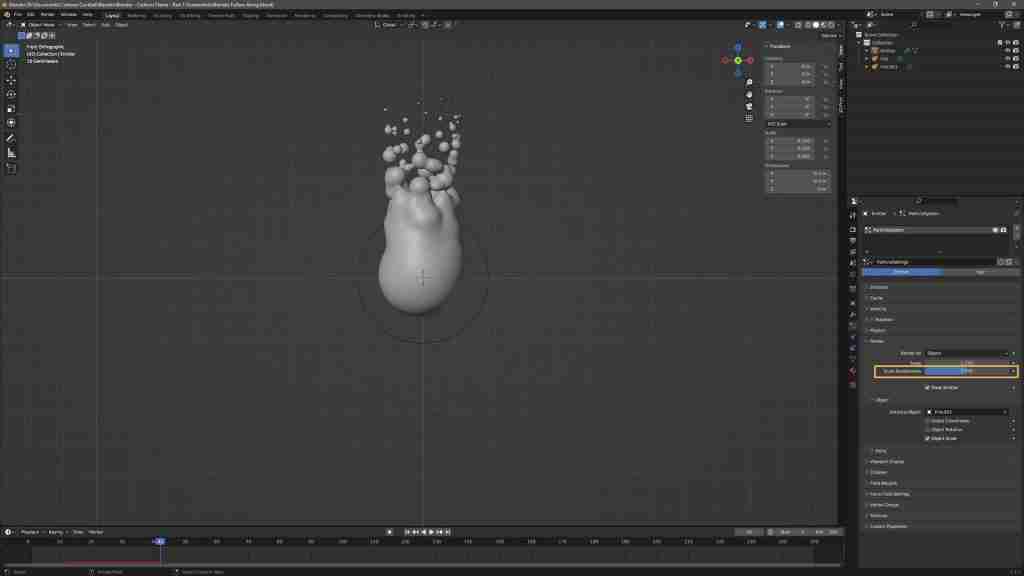 Easy Blender Fire in Minutes! How to Make Fire in Blender Using Metaballs, Particles, Eevee, and a Simple Shader 29 Blender Fire - Modelling - Animating the bottom metaball in Blender