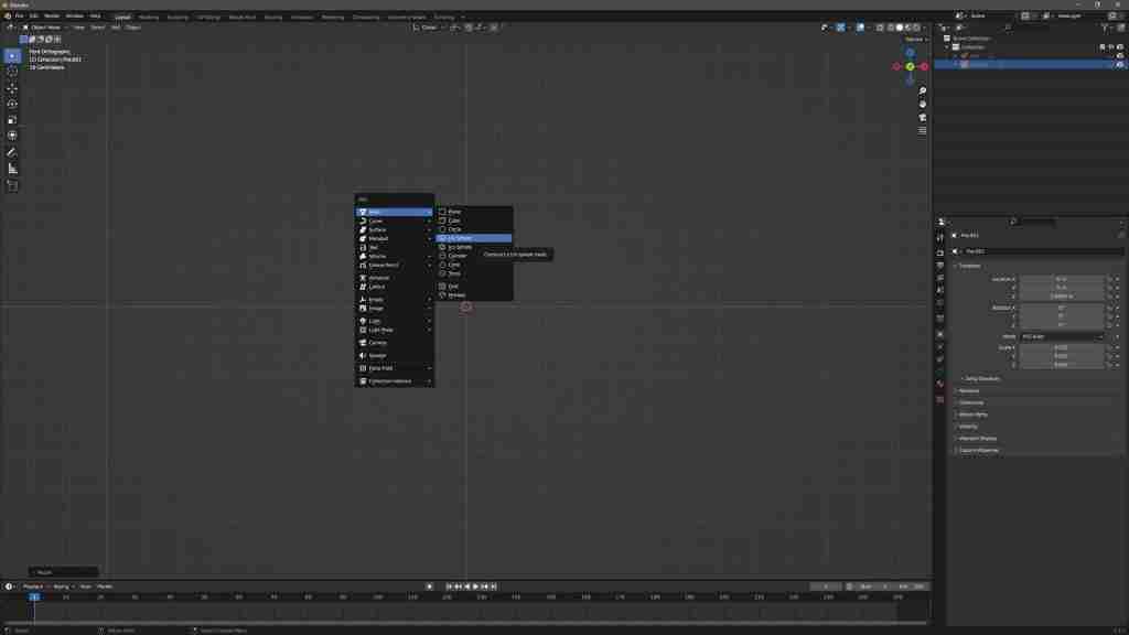 Easy Blender Fire in Minutes! How to Make Fire in Blender Using Metaballs, Particles, Eevee, and a Simple Shader 7 Blender Fire - Modelling - Adding a UV sphere in Blender