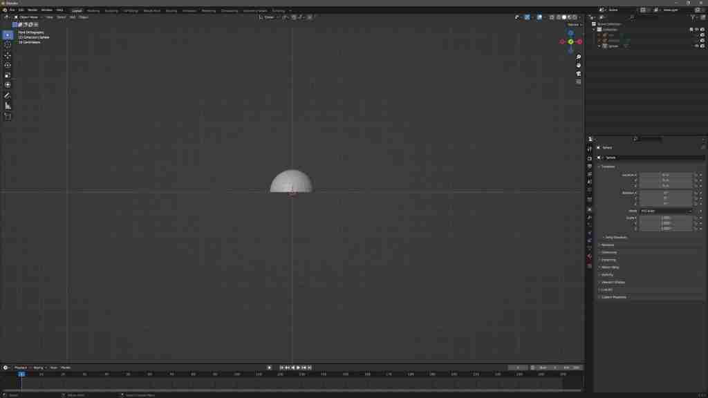 Easy Blender Fire in Minutes! How to Make Fire in Blender Using Metaballs, Particles, Eevee, and a Simple Shader 9 Blender Fire - Modelling - Half sphere after deleting points in Blender
